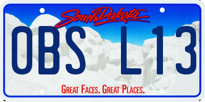 SD license plate 0BSL13