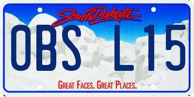 SD license plate 0BSL15