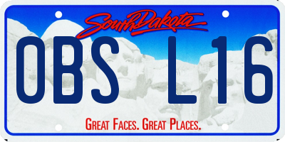 SD license plate 0BSL16