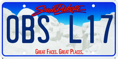 SD license plate 0BSL17