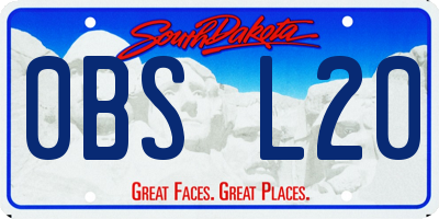 SD license plate 0BSL20