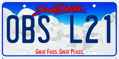 SD license plate 0BSL21