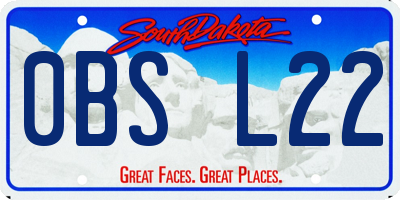 SD license plate 0BSL22