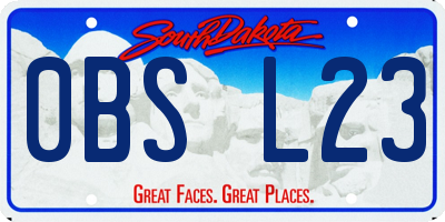 SD license plate 0BSL23