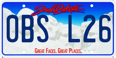 SD license plate 0BSL26