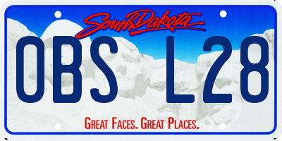 SD license plate 0BSL28