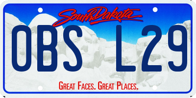 SD license plate 0BSL29