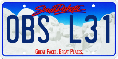 SD license plate 0BSL31