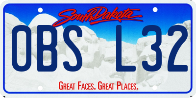 SD license plate 0BSL32