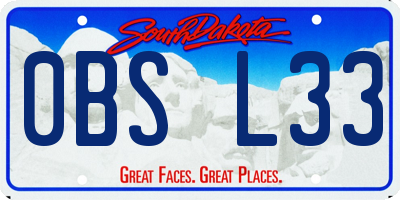 SD license plate 0BSL33