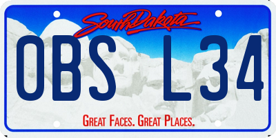 SD license plate 0BSL34