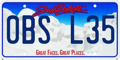 SD license plate 0BSL35