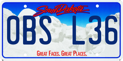 SD license plate 0BSL36