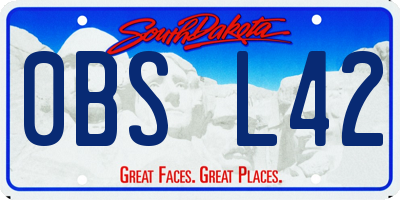 SD license plate 0BSL42