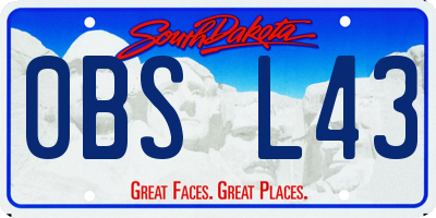 SD license plate 0BSL43
