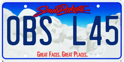 SD license plate 0BSL45