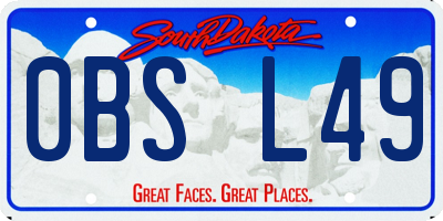 SD license plate 0BSL49