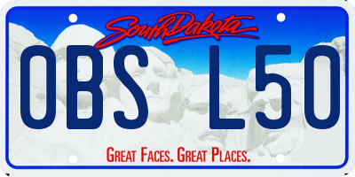SD license plate 0BSL50
