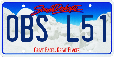 SD license plate 0BSL51