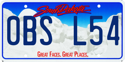 SD license plate 0BSL54
