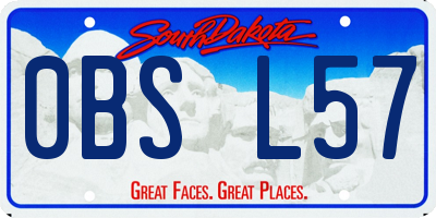 SD license plate 0BSL57