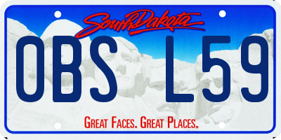 SD license plate 0BSL59
