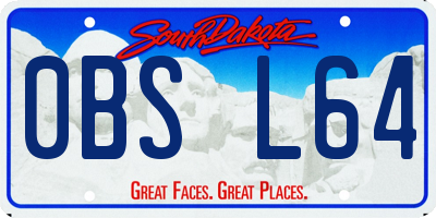 SD license plate 0BSL64