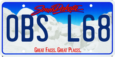 SD license plate 0BSL68