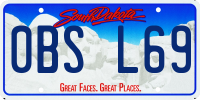 SD license plate 0BSL69