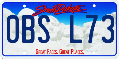 SD license plate 0BSL73