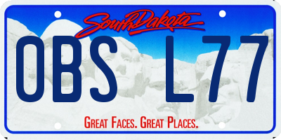 SD license plate 0BSL77