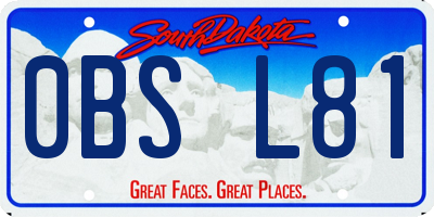 SD license plate 0BSL81