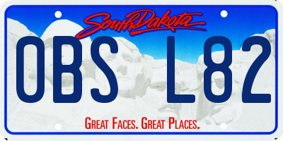 SD license plate 0BSL82