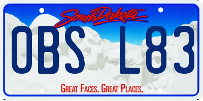 SD license plate 0BSL83