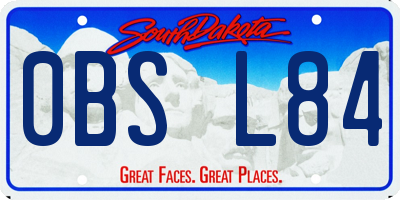 SD license plate 0BSL84