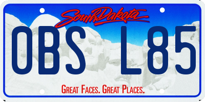 SD license plate 0BSL85