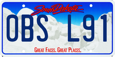 SD license plate 0BSL91
