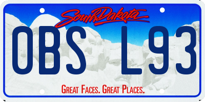 SD license plate 0BSL93