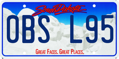 SD license plate 0BSL95