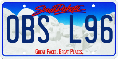 SD license plate 0BSL96