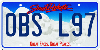 SD license plate 0BSL97