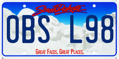 SD license plate 0BSL98