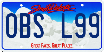 SD license plate 0BSL99