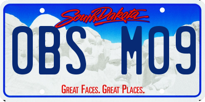SD license plate 0BSM09