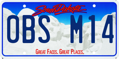 SD license plate 0BSM14