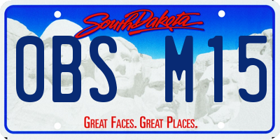 SD license plate 0BSM15
