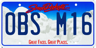 SD license plate 0BSM16