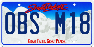 SD license plate 0BSM18