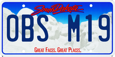 SD license plate 0BSM19