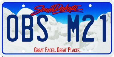 SD license plate 0BSM21